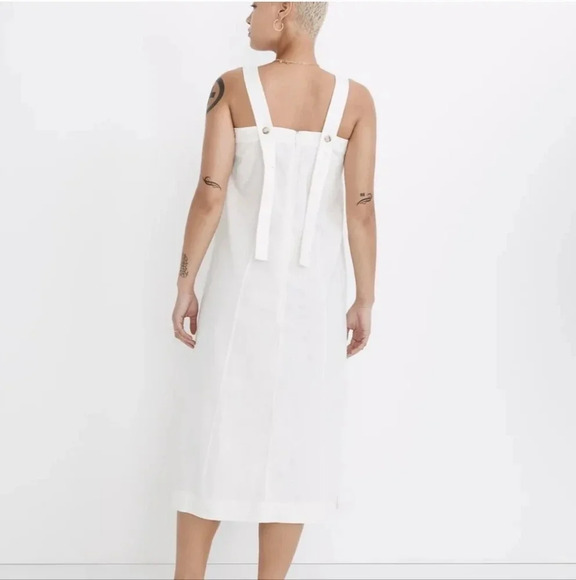 NWT Madewell Linen-Cotton Princess-Seamed Midi Dress XS - Picture 4 of 11